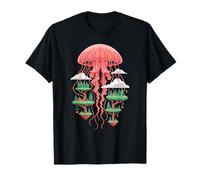 Medusa Isla Flotante Bosque Fantasía Naturaleza Surrealista Camiseta
