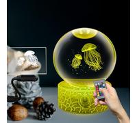 Medusa lámpara de bola de cristal de mar 16 color Led Base táctil K9 bola de cristal claro artesanía luz de noche gradiente lámpara de noche con mando a distancia Cool cumpleaños regalo idea elegante