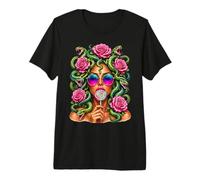 Medusa Lollipop Greek Mythology Goddess Roses Camiseta Premium