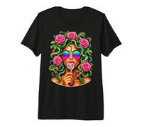 Medusa Lollipop Greek Mythology Goddess Roses Camiseta Premium