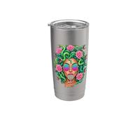 Medusa Lollipop Greek Mythology Goddess Roses Vaso térmico de acero inoxidable de doble pared