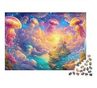 Medusa mágica sobre una Isla del Castillo Puzzle De 1000 Piezas Medusa etérea Puzzles Clásicos para Todas Las Edades 52x38cm/1000pcs