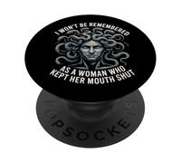 Medusa no será recordada mantuvo su Boca Cerrada Gorgona PopSockets PopGrip Adhesivo
