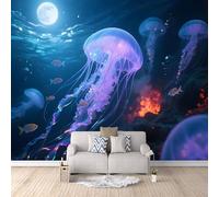 Medusa Papel Pintado 500×280cm Medusas Del Sueño Del Océano Papel Pintado Fotomurales Pared Tejido No Tejido Decorativos Murales Fotográfico Moderno Decoración de Paredes