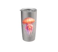 Medusa retro arco iris mar océano amante hombres mujeres niños Vaso térmico de acero inoxidable de doble pared