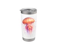 Medusa retro arco iris mar océano amante hombres mujeres niños Vaso térmico de acero inoxidable de doble pared