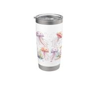 Medusa retro arco iris mar océano amante hombres mujeres niños Vaso térmico de acero inoxidable de doble pared