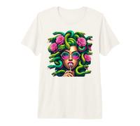 Medusa Snakes Roses Lollipop Floral Greek Mythology Camiseta Premium