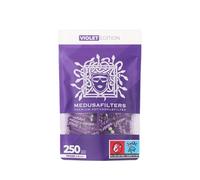 Medusafilters 250 Filtros de Carbón Premium Slim Ø 6mm | Tip Size | VIOLET Edition | con tapones de fibra vegana y carbón activo de cáscara de coco