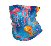 Medusas Bonitas Y Coloridas Cuello Pañuelo Cómodo Pasamontañas Multifuncional Cuello Bufanda para Deportes Adulto Viento Polvo Prueba Bandana