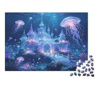 Medusas Castillo Submarino Puzzle de 1000 Piezas Puzzle para Adultos Set de Puzzle 1000 Piezas Puzzle para Toda la Familia Relajante Regalo 52x38cm/1000pcs