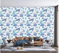 Medusas Tortuga Marina Mundo Oceánico 250X170Cm Papel Pintado 3D Decoración Mural De La Sala De Estar Dormitorio 3D Wallpaper Sala De Estar La Pared Para Dormitorio Mural