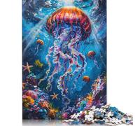 Medusas Vibrantes bajo el Agua: 520 Piezas (52 x 38 cm)
