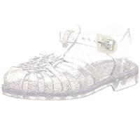 Méduse - Sandalias de plástico para niña, diseño con purpurina, color plateado, plateado (plata), 22