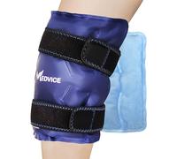 Medvice Bolsa de hielo con compresión fría para aliviar el dolor de rodilla, artritis y recuperación de lesiones, correas ajustables, ajuste cómodo, envoltura de hielo de gel reutilizable para