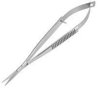 Medxpress Micro tijeras rectas de 11,4 cm de acero inoxidable de alta calidad para corte de puntadas, tijeras de bordado, arte y manualidades, aseo de cejas, pestañas, extra afiladas, acción de
