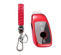 MEDZUK Carcasa para llave de coche compatible con Mercedes Benz EQA 250 300 350 2021-2024 2025 funda para llave de coche con llavero, carcasa para llave de coche, accesorios (rojo)