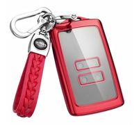 MEDZUK Funda para llave compatible con Renault Captur 2 2019-2024 2025, funda protectora para llave de coche, accesorios con llavero (rojo)