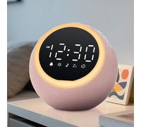 Mee 2ou Despertador Digital con Ruido Blanco, Luz Nocturna y Temporizador, Máquina de Ruido Blanco con 25 Sonidos Naturales, Pantalla Regulable y Volumen para Bebé, Infantil, Niños, Adultos