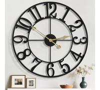 Mee 2ou Reloj de Pared Grande 100cm, Estilo Vintage Moderno, Metal y Madera, Movimiento de Paso con Tic-TAC Suave, Diseño Decorativo para Salón, Cocina, Oficina o Comedor