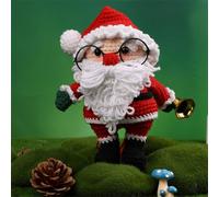 Meecaa Kit de ganchillo de Papá Noel para principiantes, adultos y profesionales, kit de ganchillo de bricolaje, regalo creativo ideal para los amantes de las manualidades, incluye tutorial en video