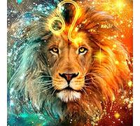 Meecaa - Kit de pintura de diamante con herramientas, diseño de animales de león 5D para manualidades, 40 x 40 cm (león)
