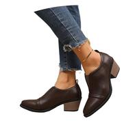 MEECHI 2026 Botines De Primavera Botas Cortas De Moda For Mujer con Punta Afilada Elegantes Botines Chelsea con Tacón Zapatos De Salón De Estilo Británico For Fiestas, Zapatos De Tobillo(Brown,40 EU)