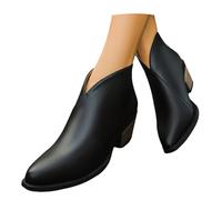 MEECHI Botas Cortas Informales Botines De Punta for Mujer Ankle Boots Chelsea con Tacón Cuadrado Botines Moteros Retro De Cuero De PU con Cremallera Zapatos De Tobillo Antideslizantes(40 EU)