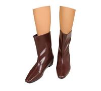 MEECHI Botines Sin Cordones for Mujer Botas Cortas con Punta Puntiaguda Botines Retro con Tacón De Cuña De 4 Cm Ankle Boots Impermeables De Charol PU Zapatos De Tobillo for Trabajo, Fiesta(Red,41 EU)