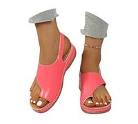 MEECHI Sandalias De Dedo Retro Sandals Ortopédicas for Mujer con Soporte for El Arco Sandalias De Cuña con Plataforma Ligera 2026 Chanclas De Ocio De Verano Zapatos De Playa(Pink,37 EU)