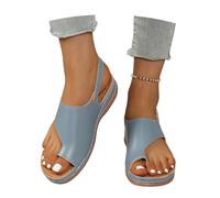 MEECHI Sandalias De Dedo Retro Sandals Ortopédicas for Mujer con Soporte for El Arco Sandalias De Cuña con Plataforma Ligera 2026 Chanclas De Ocio De Verano Zapatos De Playa(Blue,37 EU)