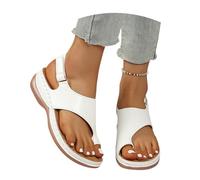 MEECHI Sandalias De Dedo Retro Sandals Ortopédicas for Mujer con Soporte for El Arco Sandalias De Cuña con Plataforma Ligera 2026 Chanclas De Ocio De Verano Zapatos De Playa(White,39 EU)