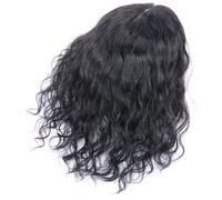 MEECHI Topper De Cabello Humano for Mujeres Tupé Corto Y Rizado Postizos con Base De Seda De 13 * 14 Cm Peluca Superior con Clip Extensiones De Cabello Negro for Adelgazamiento del Cabello (Size : 3