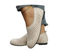 MEECHI Zapatos Ligeras for Caminar Sneaker Sin Cordones for Mujer De Tallas Grandes Zapatillas Planas Y Cómodas for Correr, for Primavera/Verano Bailarinas De Malla Tejida Transpirables(Beige,40 EU)