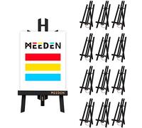 MEEDEN 12 caballete de mesa de madera, 40 cm, caballetes para niños, mesa de pino macizo, plegable y ahorra espacio, soporta lienzos de hasta 35 cm, color negro