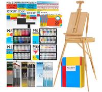 MEEDEN 149pcs conjunto de pintura de caballete francés, conjunto de pintura integrado, conjunto de pintura de acuarela de aceite acrílico y pincel, suministros de pintura de arte para adultos