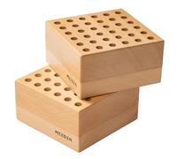MEEDEN 2 soportes para lápices y pinceles de madera de haya: organizador de almacenamiento y soporte para pinceles de pintura de 36 agujeros - Soporte de madera para pinceles, bolígrafos y