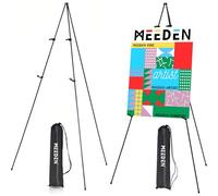 MEEDEN 2Pcs Caballete de pie, 63" Caballetes de exposición de arte, caballete de metal trípode instantáneo con bolsa, caballete plegable portátil para la pintura de pantalla de lona, signos de la boda