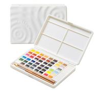 MEEDEN Acuarelas 48 Colores Extraíbles con Metálicos y Fluorescentes - Juego Completo con Pincel y Paleta - Portátil para Artistas y Principiantes