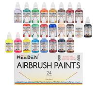 MEEDEN Airbrush Paint Set: 24 Colores x 30ml Acrílico Airbrush Paint Kit, Listo para Pulverizar, a Base de Agua
