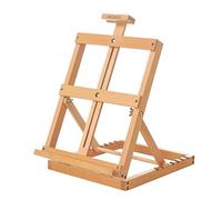 Meeden Artist - Caballete de estudio de madera con marco en H para artistas y pintura de madera de haya, con capacidad para lienzos de hasta 23 pulgadas, soporte de escritorio portátil resistente