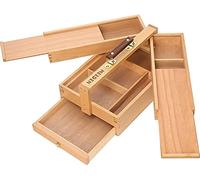 MEEDEN Artist Caja de almacenamiento portátil, plegable, multifunción, de madera de haya, con compartimentos y cajón para suministros de arte