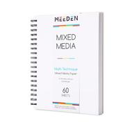 MEEDEN Bloc de papel de medios mixtos: 20,3 x 25,4 cm, 125 libras/165 g/m², encuadernado en espiral, cuaderno de bocetos de medios mixtos con cubierta de bricolaje, 60 hojas de papel de dibujo