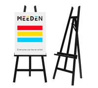 MEEDEN Caballete de exhibición para carteles: soporte ajustable de madera para pintura - Un caballete artístico para lienzo de hasta 60 pulgadas para artistas adultos dibujo imagen póster - negro