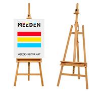 MEEDEN Caballete de Madera de Haya Ajustable, Caballete inclinable para el Suelo, con Capacidad para Lienzo de hasta 122 cm