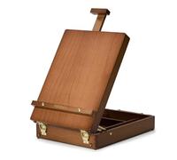 MEEDEN Caballete de mesa para pintar: caballete de mesa portátil con | Caballete de madera para adultos, caballete de caja de bocetos para estudiantes, artistas, principiantes