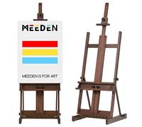 MEEDEN Caballete de pintura artística, caballete de estudio de madera de haya de 53 a 91 pulgadas de alto, soporta lienzo de hasta 78 pulgadas, soporte profesional grande con marco en H con bandeja de