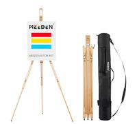 MEEDEN Caballete de trípode universal de madera de haya maciza Caballete de artista de pintura portátil, perfecto para pintores estudiantes, paisajistas, sostiene lienzos de hasta 34 "
