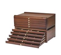 MEEDEN Caja de almacenamiento de suministros de arte de madera de haya maciza con 10 cajones, caja de almacenamiento grande para artistas, bolígrafos, pinceles (nogal)