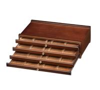 MEEDEN Caja de Almacenamiento de Suministros de Arte de Madera de Haya Maciza con 4 cajones, Organizador de Caja de Almacenamiento Grande para Artistas, bolígrafos, Pinceles (Nogal)
